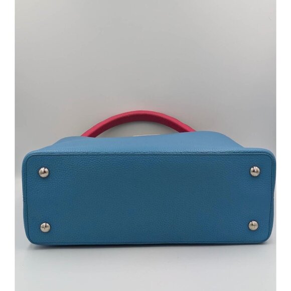 Pre-owned Louis Vuitton Taurillon Capucines MM Tote Blue - Picture 4 of 13